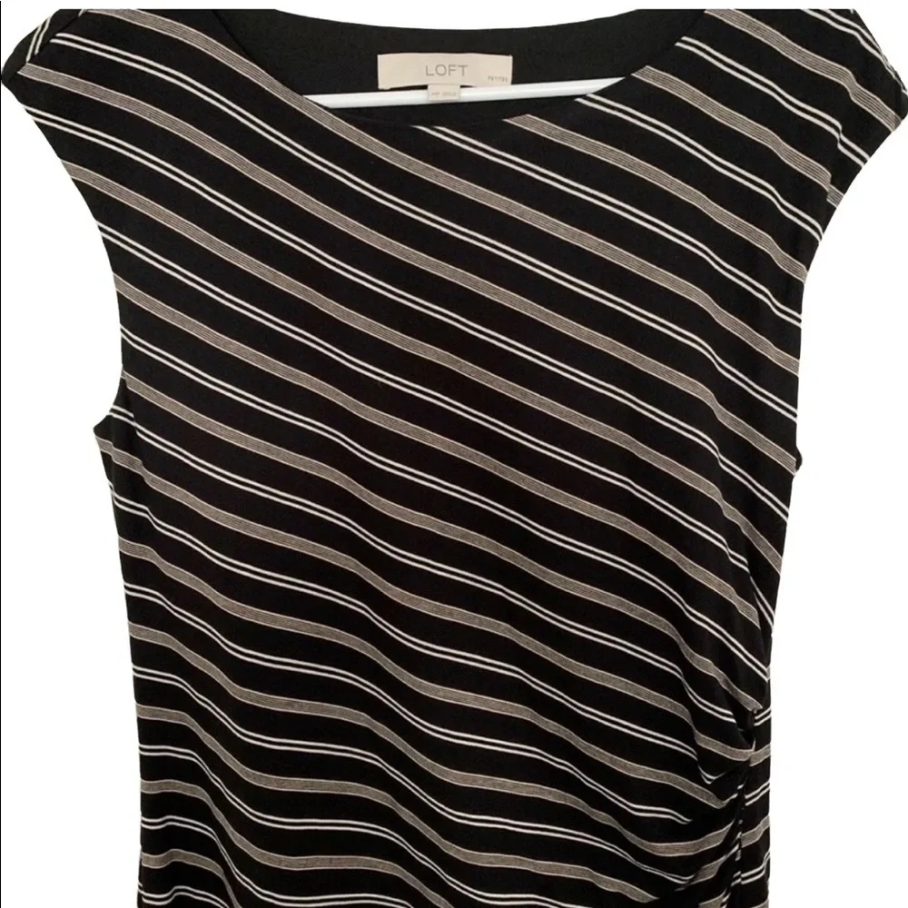 Loft by Ann Taylor Striped Dress MP Sleeveless - Picture 3 of 7